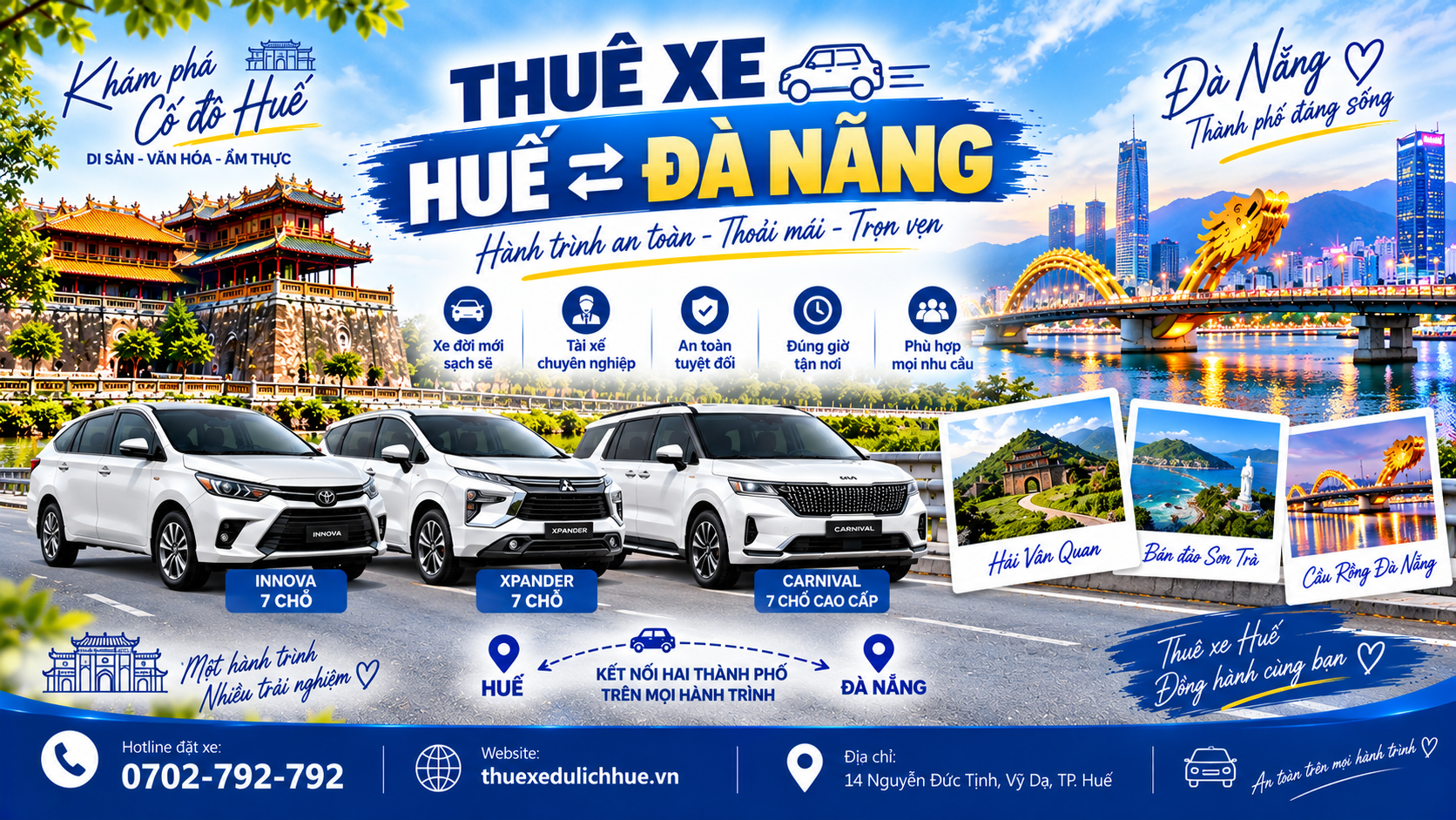 Thuê xe Huế Đi Đà Nẵng