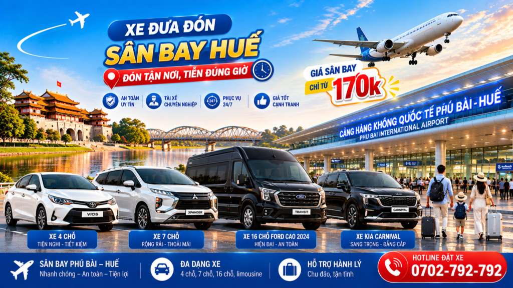 Thuê xe Đưa đón sân bay Huế