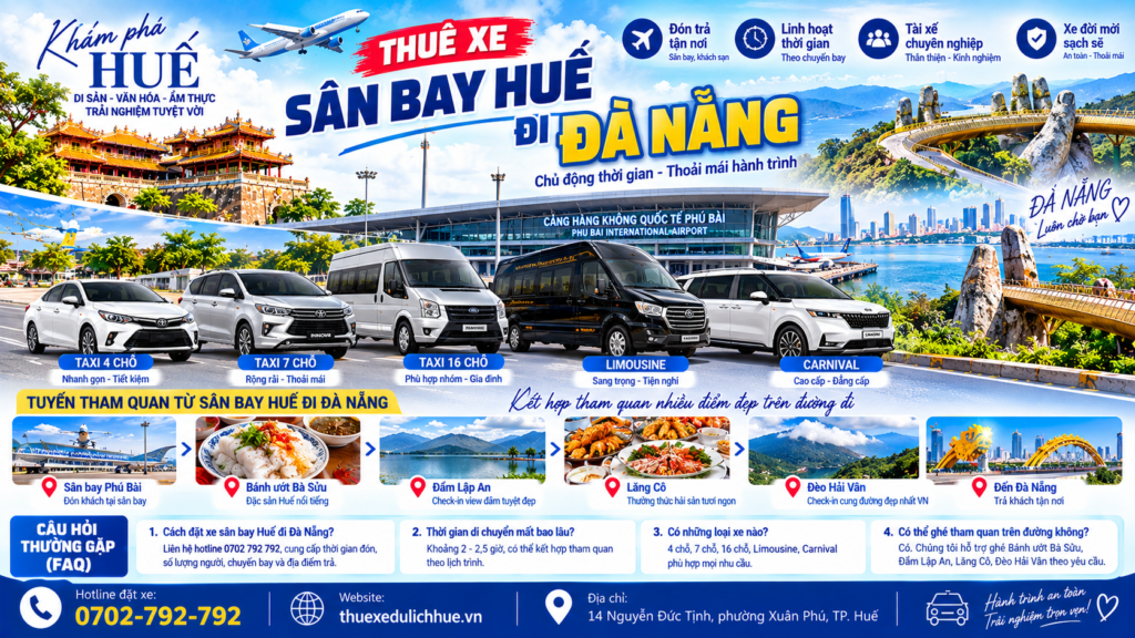 thuê xe sân bay huế đi Đà Nẵng